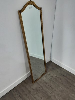 Lot 578 - AN UPRIGHT DRESSING MIRROR AND AN OVAL MIRROR