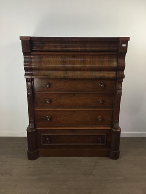 Lot 488 - A VICTORIAN MAHOGANY COLUMN CHEST OF DRAWERS