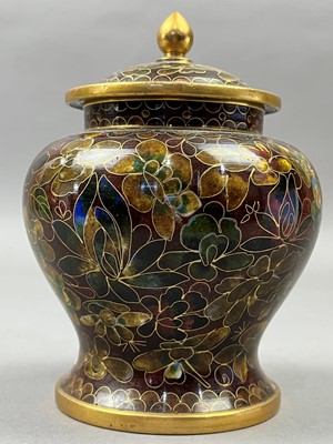 Lot 566 - A CLOISONNE GINGER JAR AND OTHER PIECES