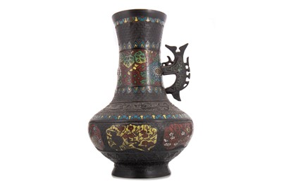 Lot 185A - CHINESE BRONZE AND CHAMPLEVE ENAMEL VASE