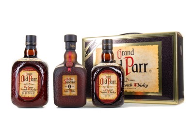 Lot 105 - 2 BOTTLES OF GRAND OLD PARR 12 YEAR OLD (75CL & 1L) AND OLD PARR SUPERIOR 75CL