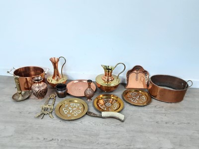 Lot 600 - A LOT OF COPPER AND BRASS WARE