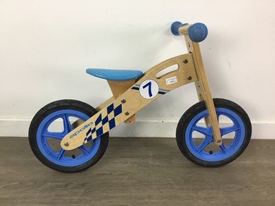 Lot 605 - A WOODEN BICYCLE AND OTHER TOYS