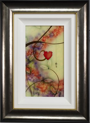 Lot 196 - KEY TO MY HEART, A MIXED MEDIA BY KEALEY FARMER