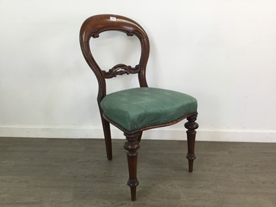 Lot 235A - A VICTORIAN DINING CHAIR, THREE MIRRORS AND A BRASS PLAQUE