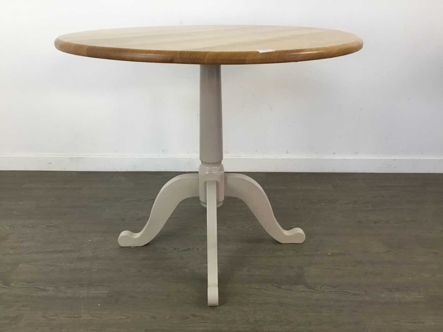 Lot 195 - A MODERN KITCHEN TABLE AND THREE CHAIRS  - NIL VALUE