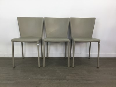Lot 195 - A MODERN KITCHEN TABLE AND THREE CHAIRS  - NIL VALUE