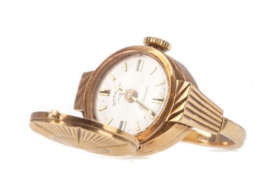 Lot 872 - A ROTARY RING WATCH AND A BROOCH