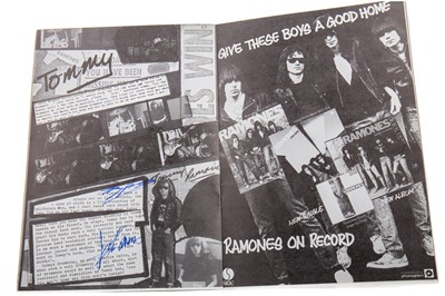Lot 1049 - THE RAMONES - A SIGNED ROCKET TO RUSSIA 1977 UK TOUR PROGRAMME