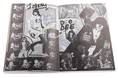 Lot 1049 - THE RAMONES - A SIGNED ROCKET TO RUSSIA 1977 UK TOUR PROGRAMME