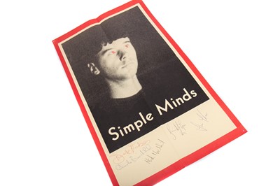 Lot 1050 - SIMPLE MINDS - A RARE PRESS PACK INCLUDING SIGNED POSTER