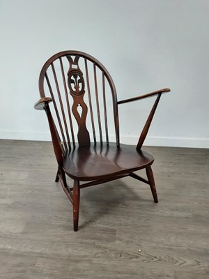 Lot 260 - AN ERCOL GOLDSMITH CHAIR AND AN ERCOL ARMCHAIR