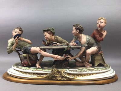 Lot 1 - A LARGE CAPODIMONTE FIGURE GROUP