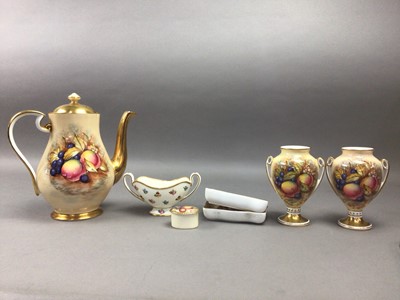 Lot 4 - AN AYNSLEY 'ORCHARD GOLD' PART TABLE SERVICE AND OTHER TEA WARE