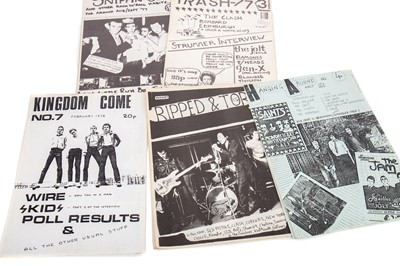 Lot 1055 - FIVE UK PUNK FANZINES INCLUDING FINAL ISSUE #12 OF SNIFFIN' GLUE