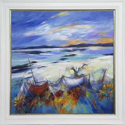 Lot 192 - THE SUMMER ISLES, AN ACRYLIC BY SHELAGH CAMPBELL