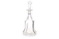 Lot 435 - VICTORIAN GLASS DECANTER AND STOPPER of flared...