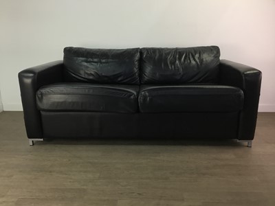 Lot 91 - A BLACK ITALIAN LEATHER SOFA BY SIREN FURNITURE