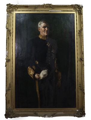 Lot 417 - PORTRAIT OF EDWARD THEODORE, LORD SALVESEN, AN OIL