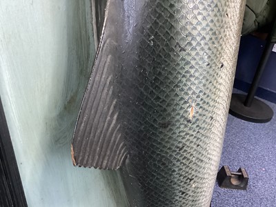 Lot 166 - AN EARLY 20TH CENTURY FOLK ART CARVED AND PAINTED WOOD MODEL OF AN ATLANTIC SALMON