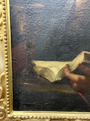 Lot 413 - READING MAN, AN OIL IN THE MANNER OF CARAVAGGIO