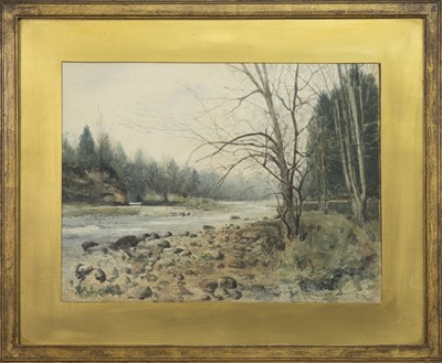 Lot 392 - RIVER TEITH, A WATERCOLOUR BY JOHN MUIR MATHIESON