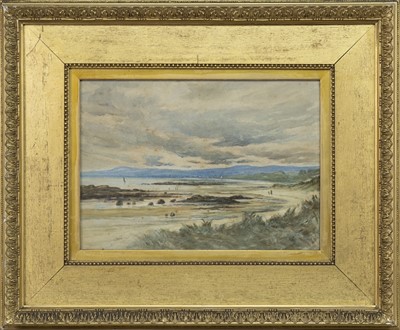 Lot 398 - BEACH SCENE, A WATERCOLOUR BY PRINCESS LOUISE, DUCHESS OF ARGYLL