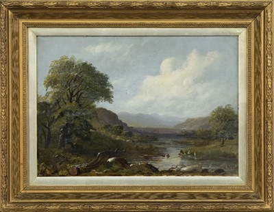 Lot 399 - HIGHLAND LOCH, AN OIL BY WILLIAM MILLER FRAZER