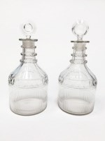 Lot 447 - TWO 19TH CENTURY CLEAR GLASS DECANTERS AND...