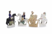 Lot 448 - GROUP OF FOUR 19TH CENTURY FLATBACK FIGURES to...