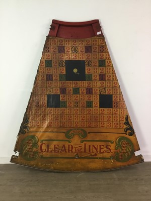 Lot 416 - AN EARLY 20TH CENTURY FAIRGROUND GAME BOARD 'CLEAR THE LINES'