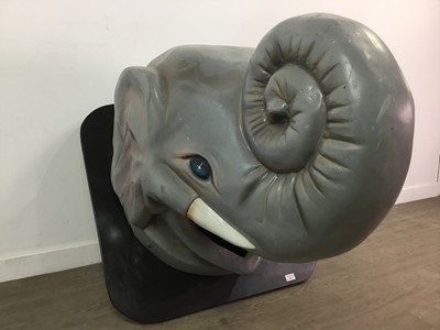 Lot 396 - A LARGE FIBREGLASS ELEPHANT'S HEAD