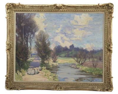 Lot 428 - RIVERSIDE, AN OIL BY WILLIAM WRIGHT CAMPBELL