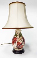 Lot 455 - MODERN MOORCROFT TABLE LAMP BASE decorated...