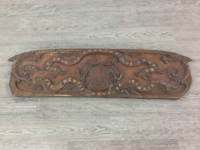 Lot 896 - A LATE 19TH CENTURY OAK SHIP'S PLAQUE