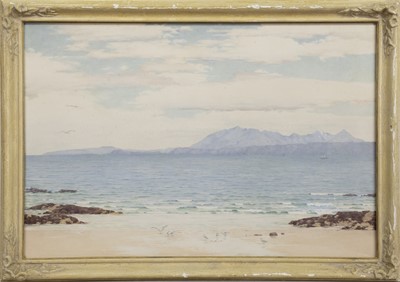 Lot 432 - SCOTTISH SCHOOL, SCOTTISH BEACH, A WATERCOLOUR