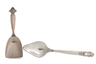 Lot 51 - GEORG JENSEN SILVER 'ACORN' GRAPEFRUIT SPOON