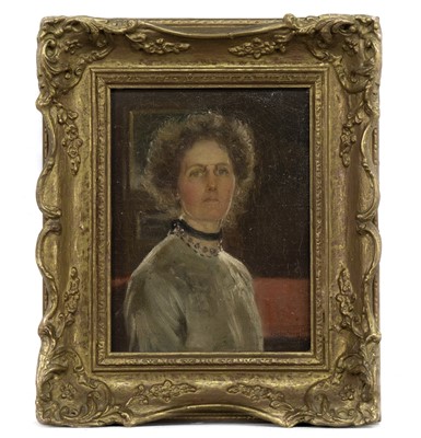 Lot 441 - PORTRAIT OF A WOMAN, AN OIL BY ELLEN SYLVIA SHAW