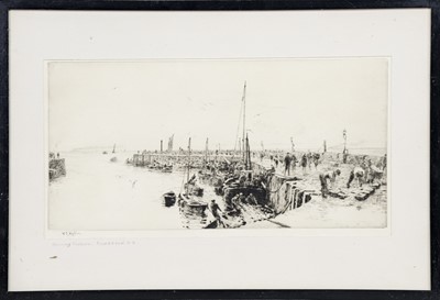 Lot 443 - HERRING FISHERS, FISHER ROW, N.B., AB ETCHING BY WILLIAM LIONEL WYLLIE