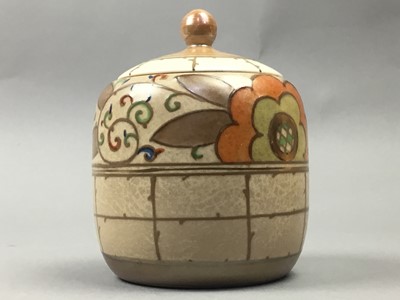 Lot 62 - A CHARLOTTE RHEAD BURSLEY WARE JAR AND COVER AND A VASE