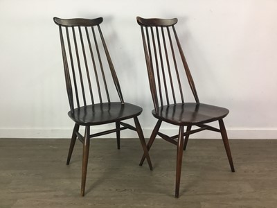 Lot 110 - A SET OF FOUR ERCOL GOLDSMITHS CHAIRS