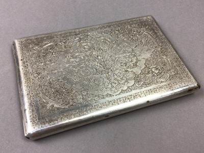 Lot 119 - A PERSIAN WHITE METAL CIGARETTE CASE
