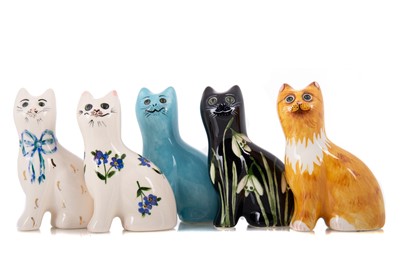 Lot 402 - GRISELDA HILL, COLLECTION OF SMALL WEYMSS POTTERY CATS