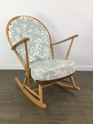 Lot 376 - LUCIAN ERCOLANI FOR ERCOL, TWO HOOP AND STICK BACK ROCKING CHAIRS