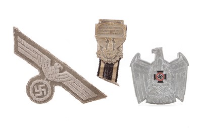 Lot 101 - FOUR THIRD REICH BADGES, THREE PATCHES AND CARDS