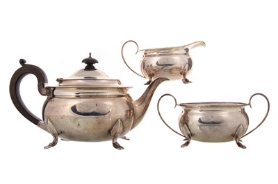 Lot 58 - GEORGE V SILVER THREE PIECE TEA SERVICE