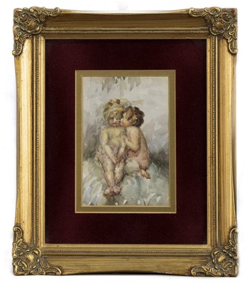 Lot 450 - SISTERS, A WATERCOLOUR BY HANNAH CLARKE PRESTON MACGOUN