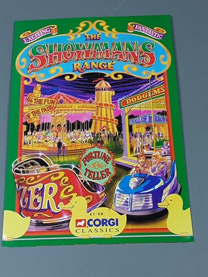 Lot 362 - A CORGI CLASSICS 'THE SHOWMANS RANGE'  DISPLAY CASE AND CATALOGUE