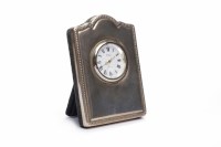 Lot 44 - SILVER EASEL BACKED TRAVEL CLOCK maker 'RC',...