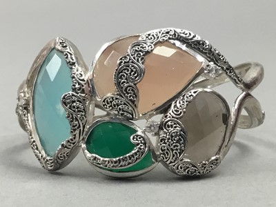 Lot 236 - THREE SILVER BANGLES AND THREE SILVER BRACELETS
